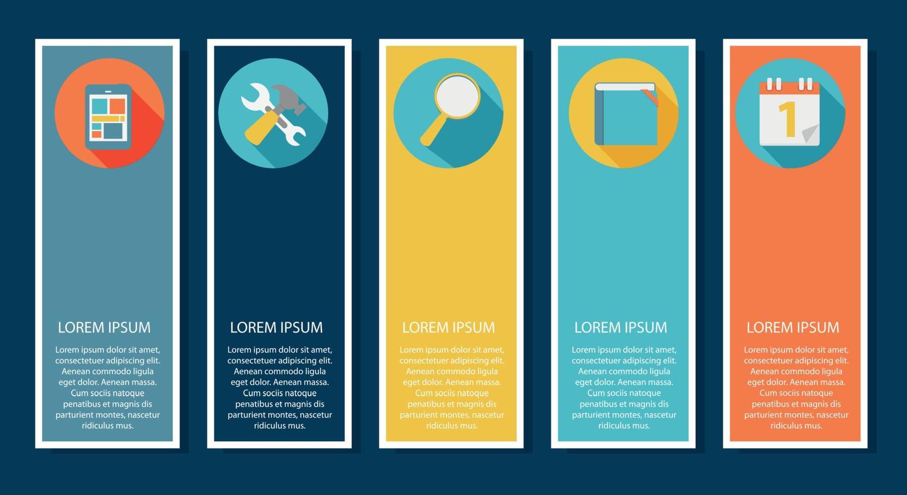 infographies conçoivent des éléments plats avec de longues ombres vecteur illus