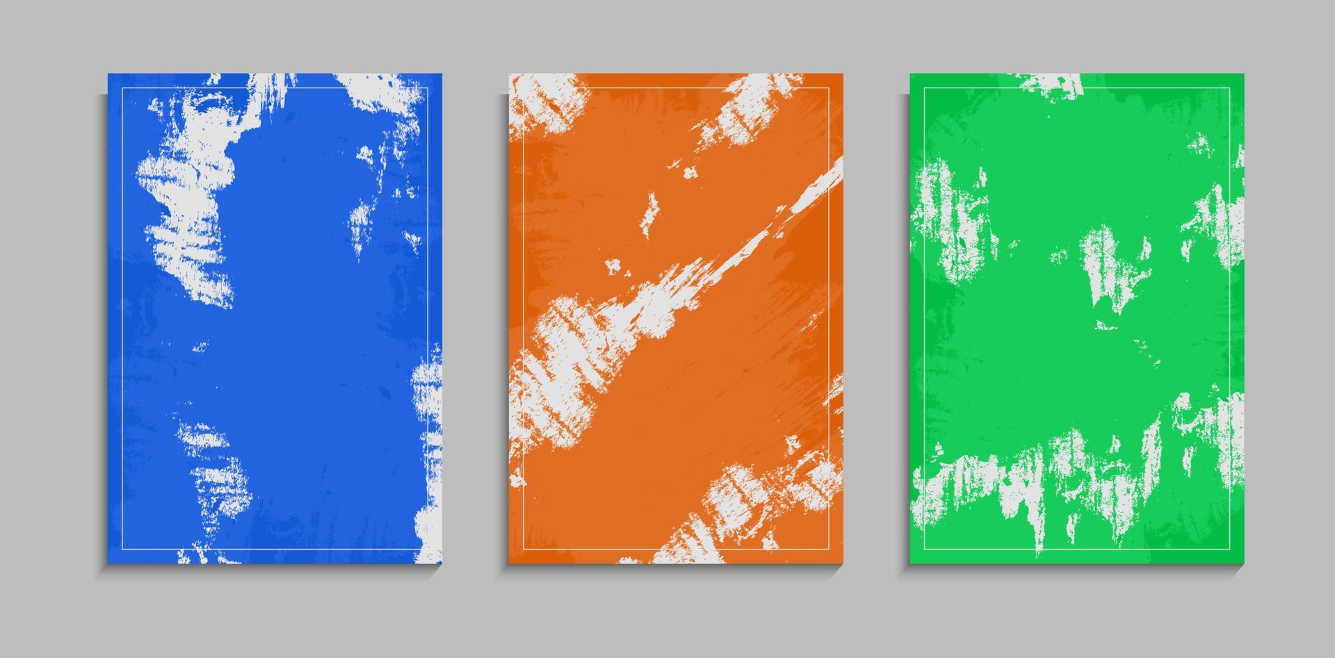 ensemble de texture grunge colorée abstraite sur fond blanc pour bannière, affiche ou modèle de couverture vecteur