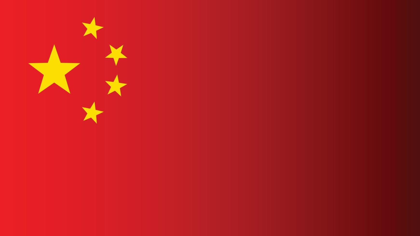 image vectorielle du drapeau national de la Chine. design plat avec style d'ombre. vecteur