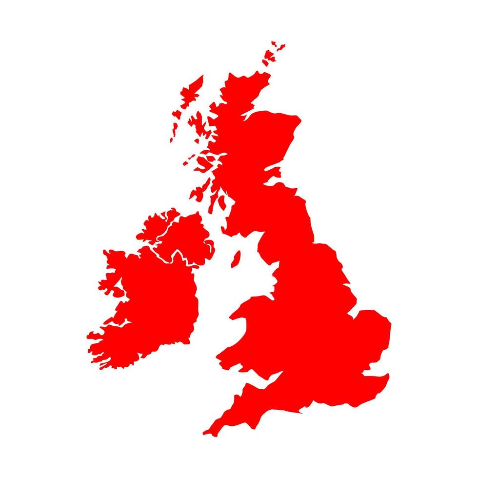 Grande-Bretagne carte sur fond blanc vecteur