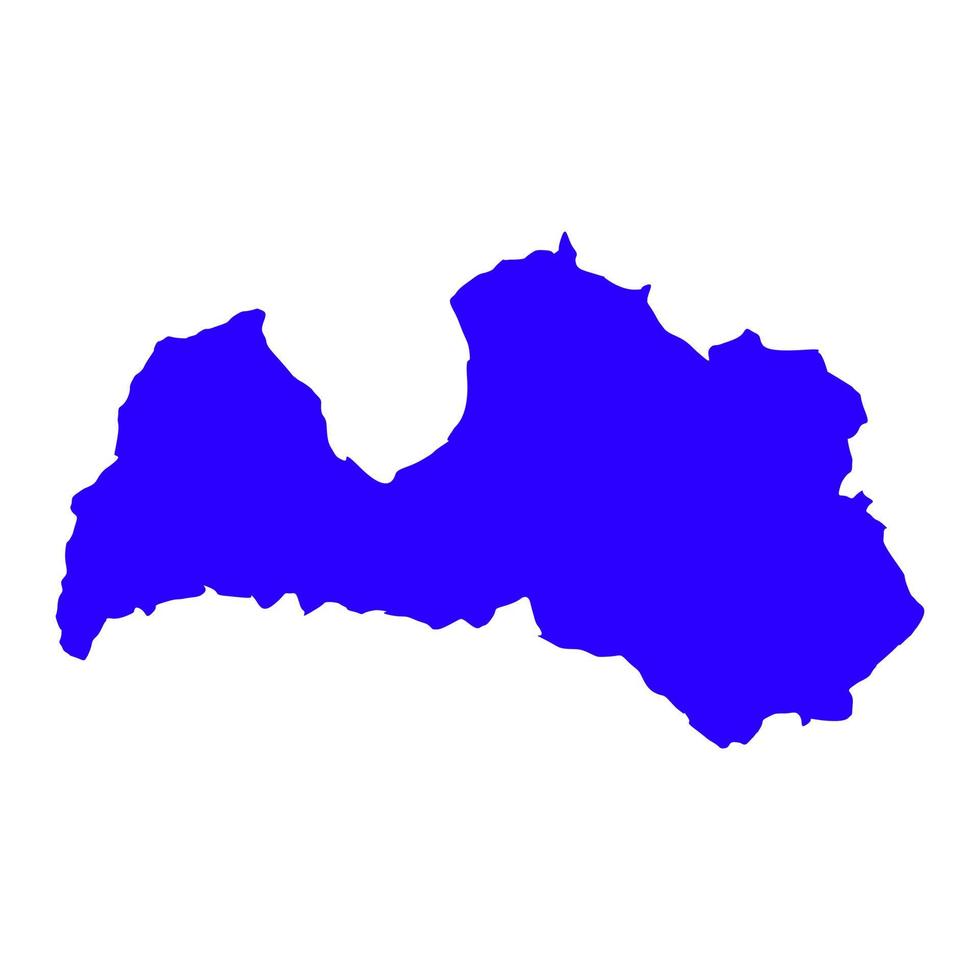 Carte de la Lettonie sur fond blanc vecteur