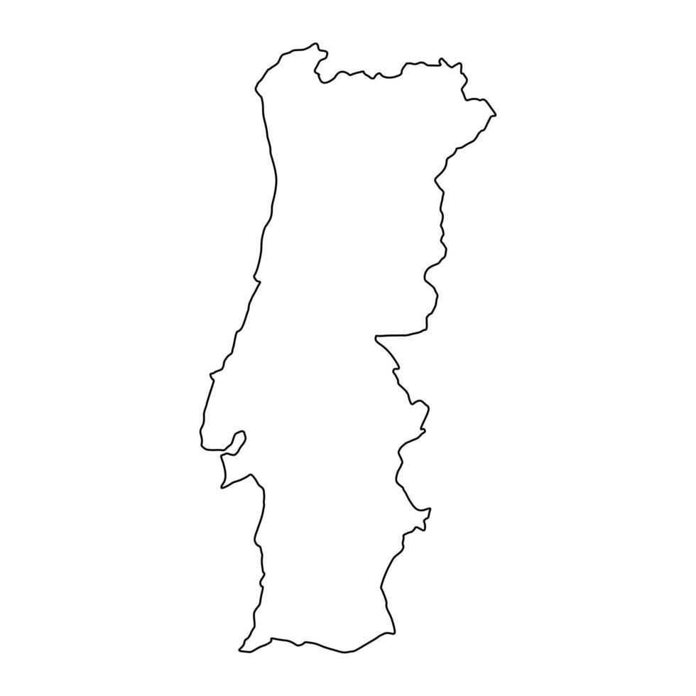 carte du portugal sur fond blanc vecteur