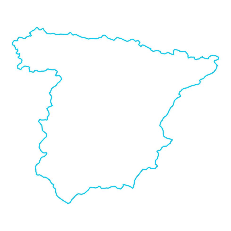 carte de l'espagne sur fond blanc vecteur