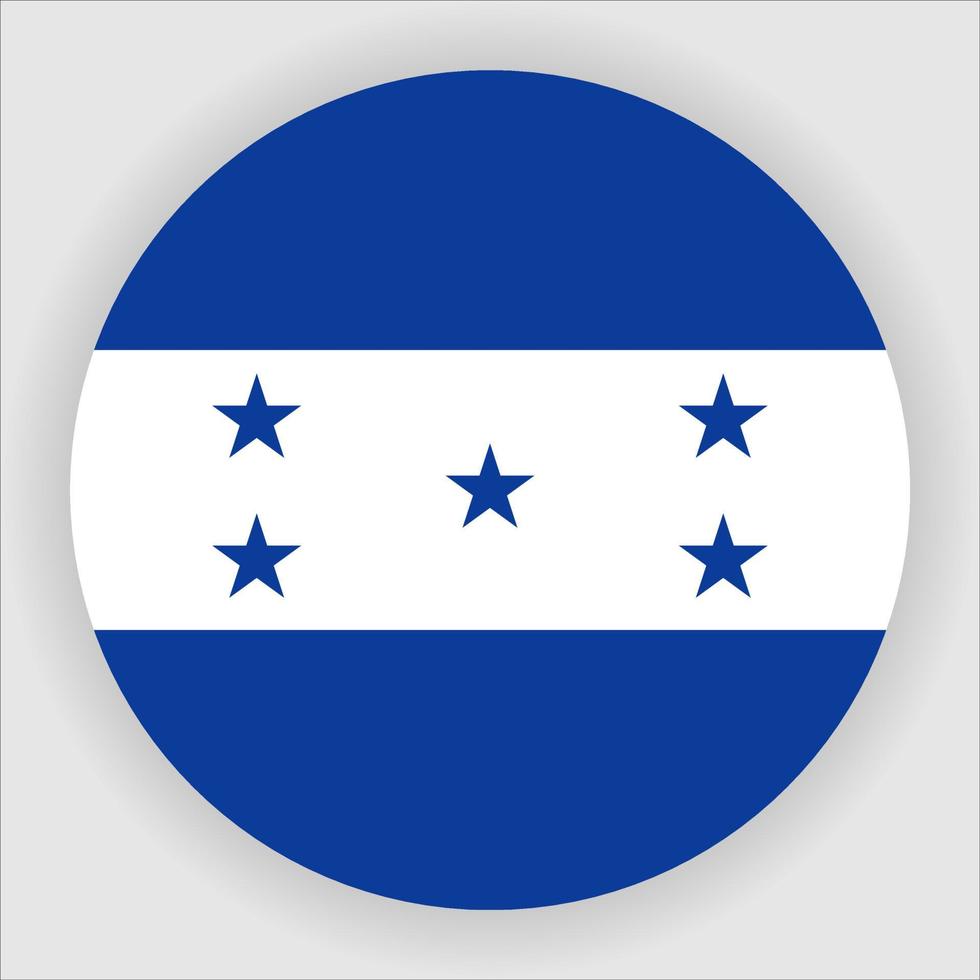 vecteur d'icône de drapeau national arrondi plat hondura
