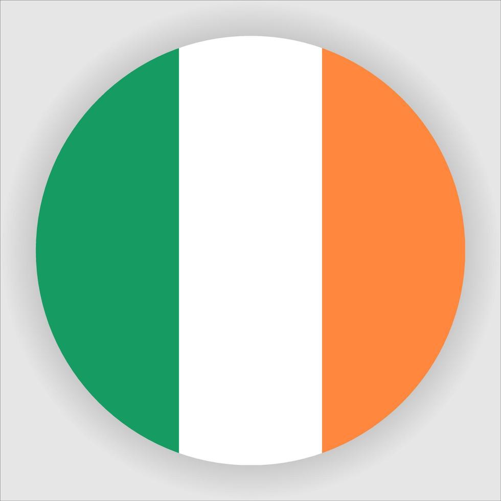 irlande plat arrondi drapeau national icône vecteur