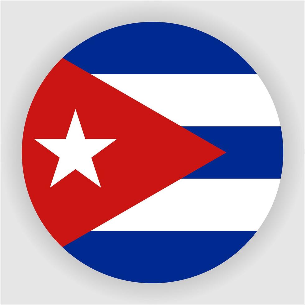 vecteur d'icône de drapeau national arrondi plat cuba