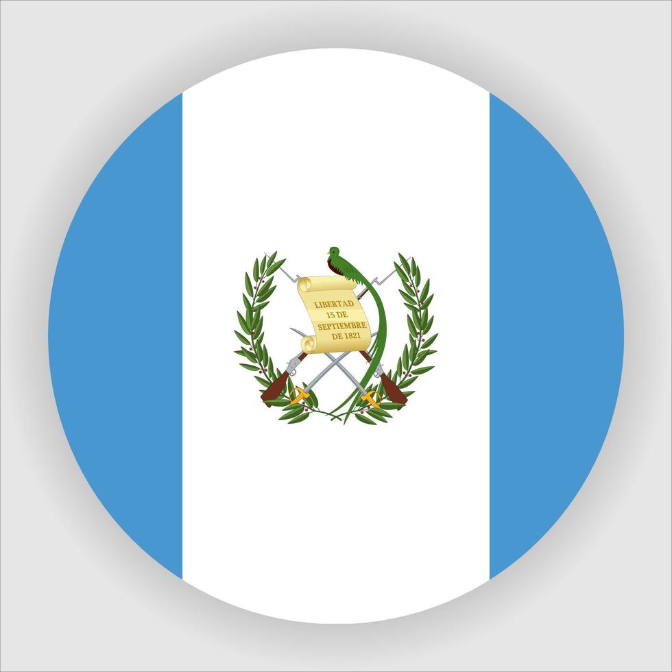 vecteur d'icône de drapeau national arrondi plat guatemala