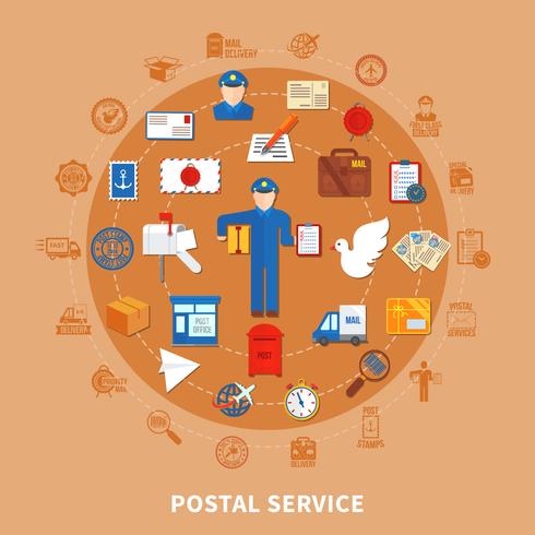 Conception de la communication postale vecteur