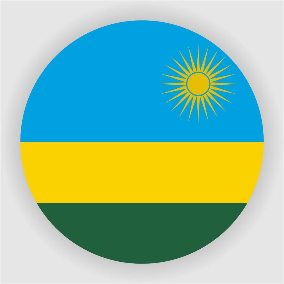 vecteur d'icône de drapeau national arrondi plat rwanda