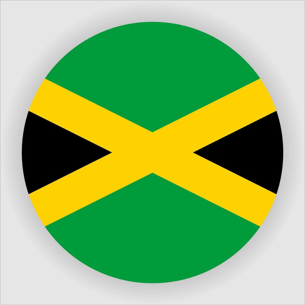vecteur d'icône de drapeau national arrondi plat jamaïque