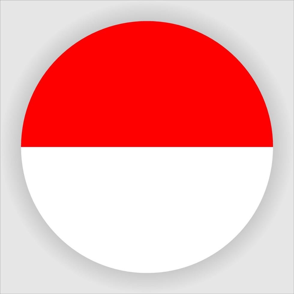 vecteur d'icône de drapeau national arrondi plat indonésie