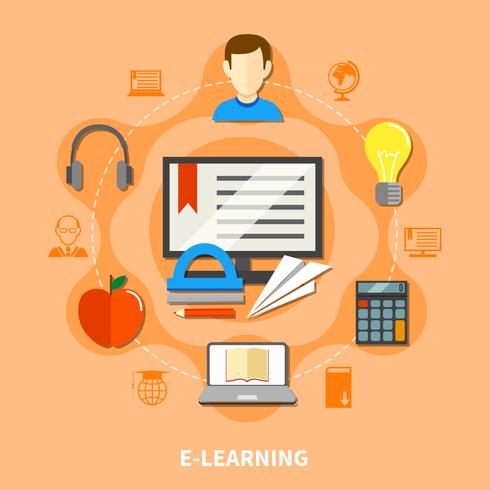 E Learning Composition colorée vecteur