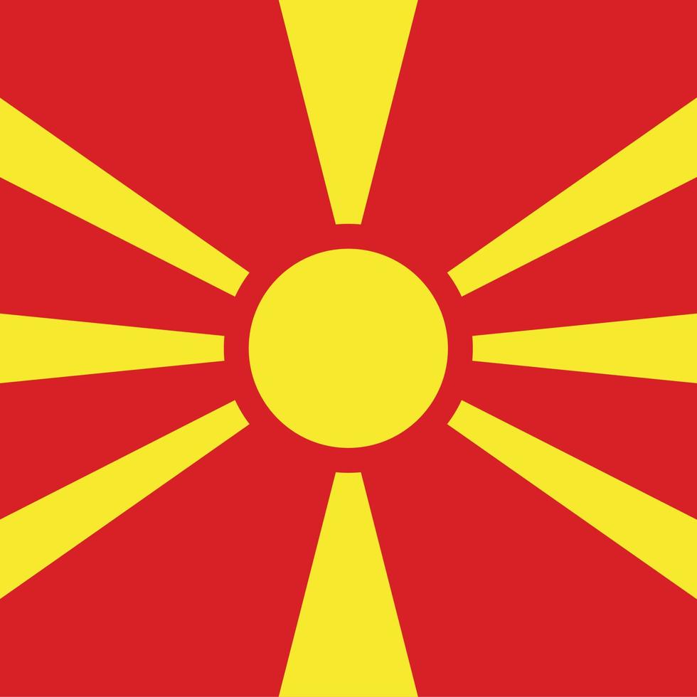 drapeau national de la place de la Macédoine du Nord vecteur