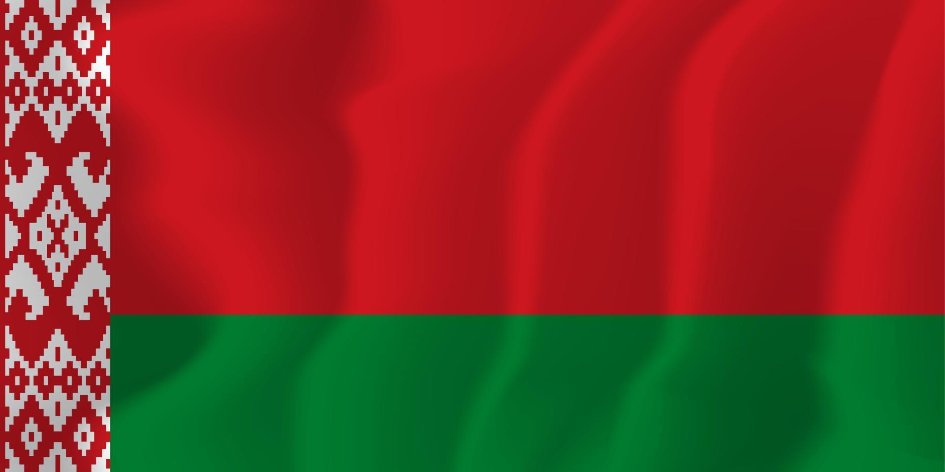 illustration de fond de ondulation du drapeau national biélorusse vecteur