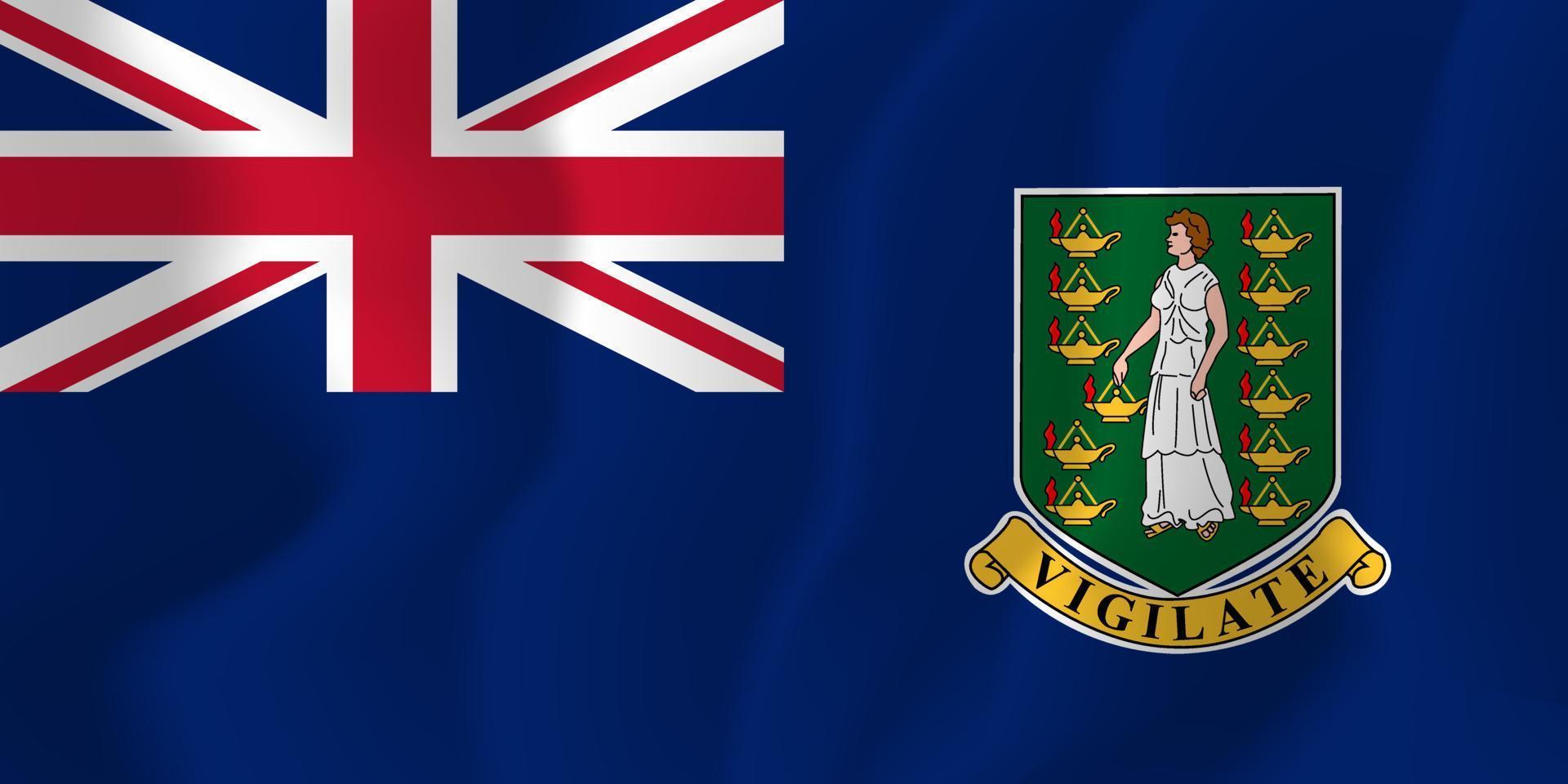 agitant le drapeau national des îles vierges britanniques illustration d'arrière-plan vecteur
