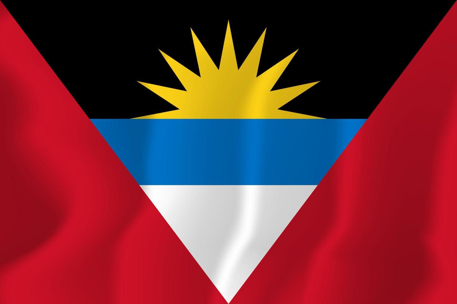 illustration de fond de ondulation du drapeau national antigua-et-barbuda vecteur