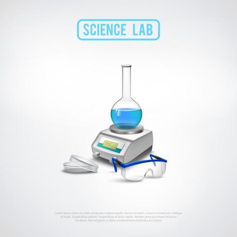 Composition d&#39;équipement de laboratoire minimaliste vecteur