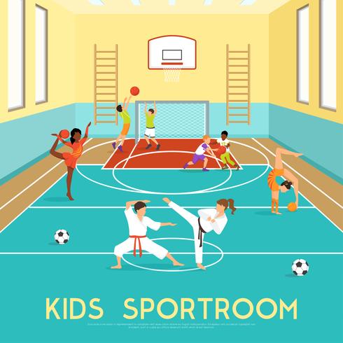 Affiche de la salle de sport pour enfants vecteur