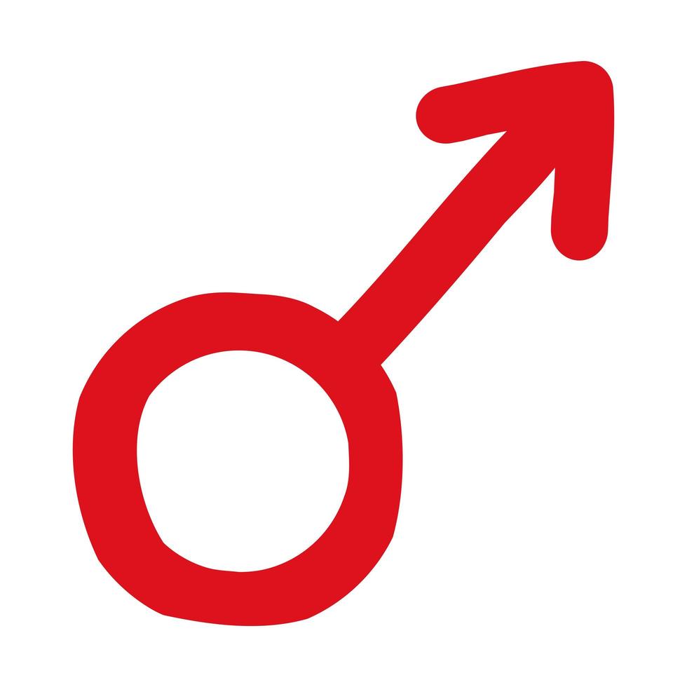 symbole de sexe masculin rouge vecteur