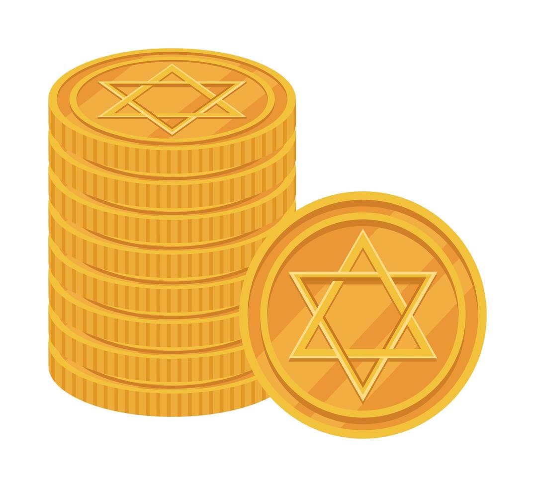 pièces de monnaie juives d'or vecteur