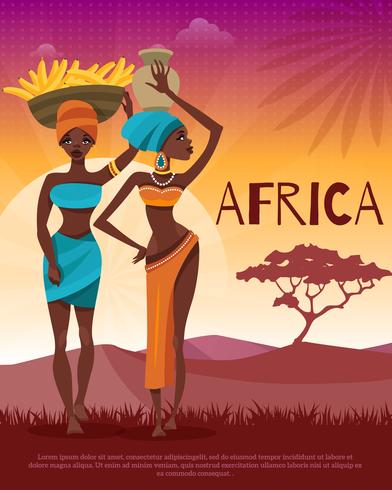 Affiche plate de traditions africaines de culture africaine vecteur