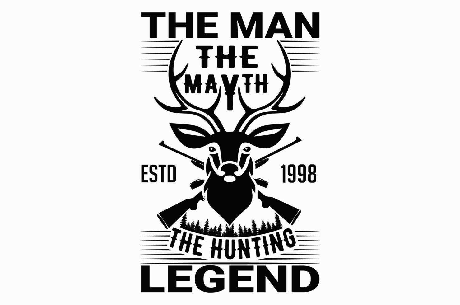 il homme le mayth estd 1998 la conception de t-shirt de chasse vecteur
