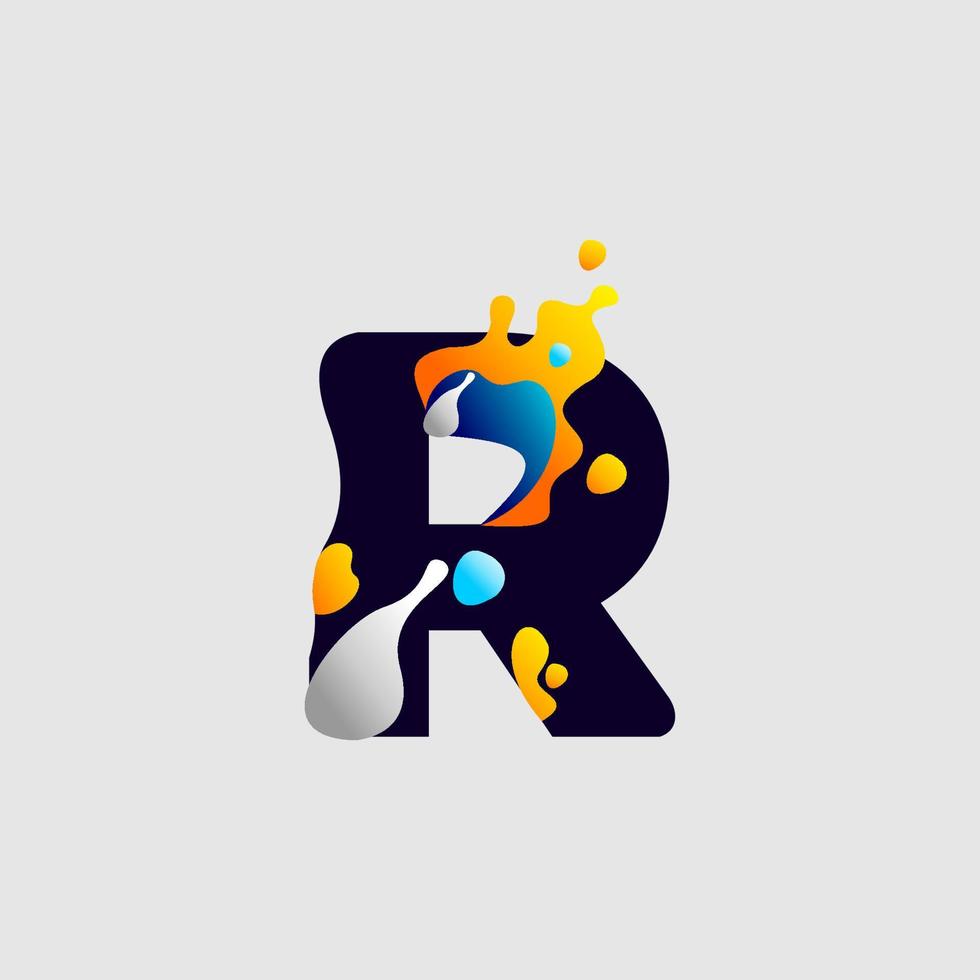 logo de lettre complète de couleur moderne, lettre initiale pour le nom, modèle de logo alphabet, logo moderne, modèle de logo complet de couleur vecteur