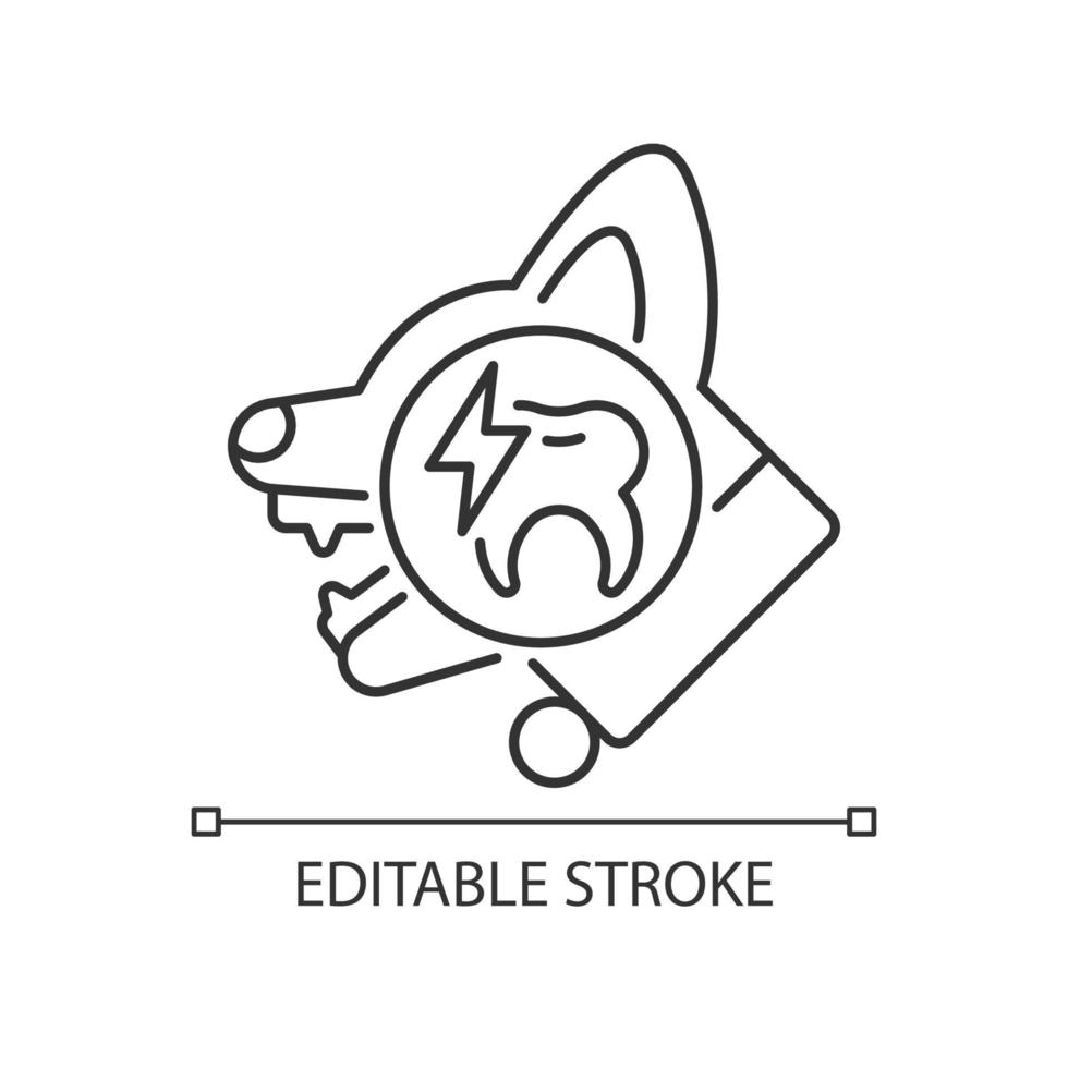 icône linéaire de la maladie parodontale. parodontite des gencives. infection des tissus buccaux. maladie des dents. illustration personnalisable de fine ligne. symbole de contour. dessin de contour isolé de vecteur. trait modifiable vecteur