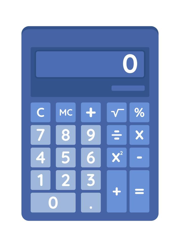 objet vectoriel de couleur semi-plat calculatrice