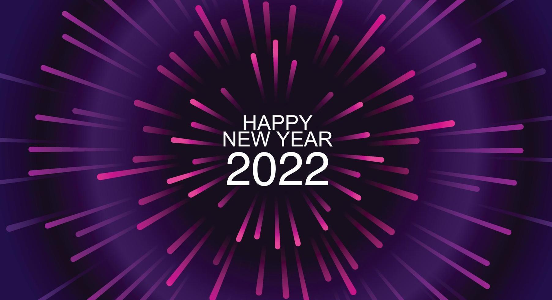 Bannière de bonne année 2022, feux d'artifice de célébration vecteur