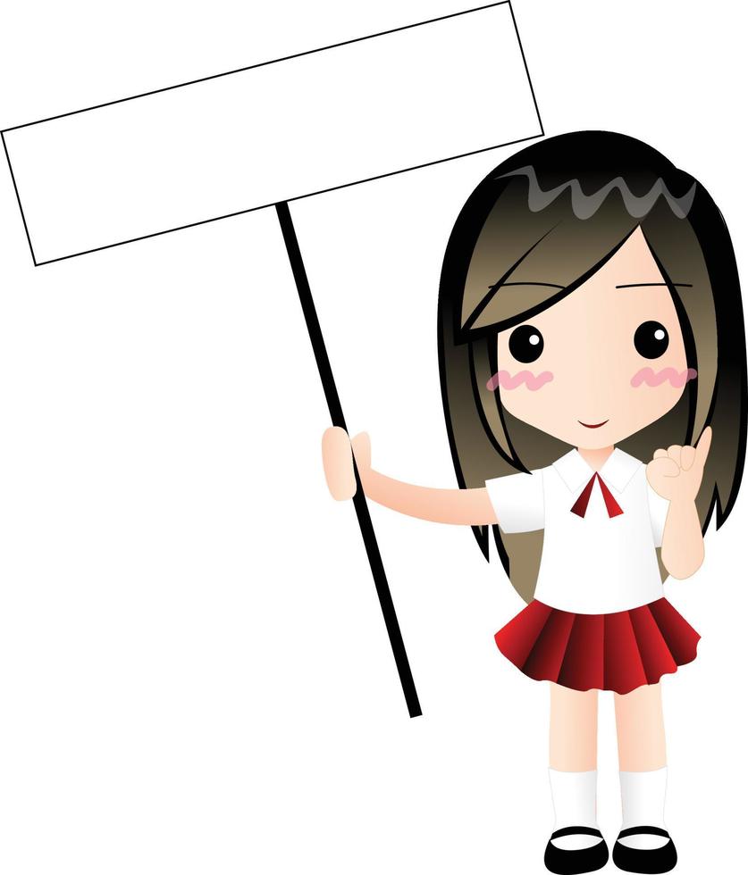 fille bannière vecteur dessin animé clipart kawaii