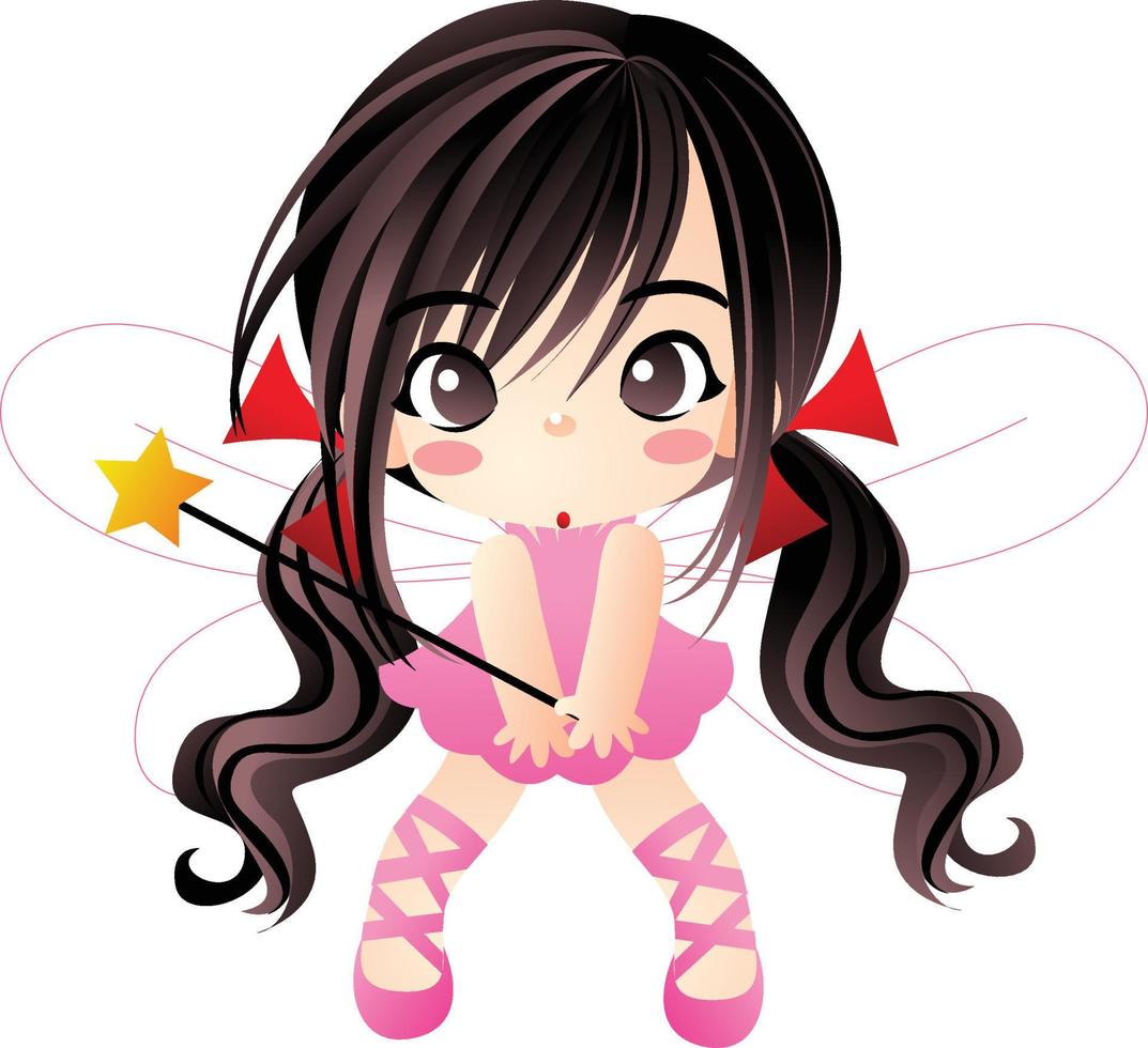 fille dessin animé vecteur clipart mignon kawaii