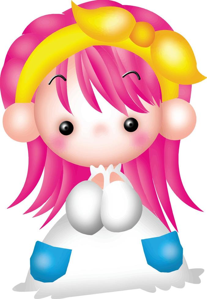 fille dessin animé vecteur clipart mignon kawaii