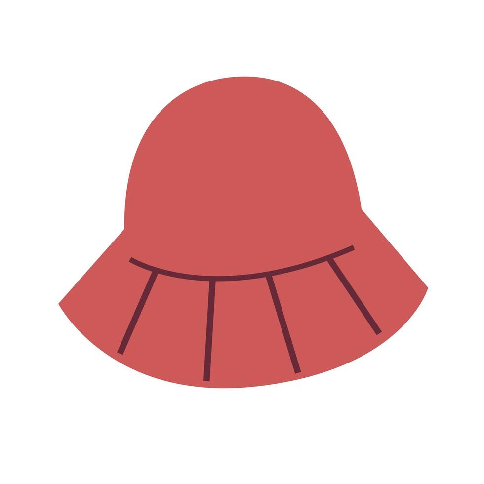 Panama ou chapeau rouge tendance un accessoire pour un homme ou une femme. fille moderne en vêtements d'hiver, de printemps, d'été ou d'automne. illustration vectorielle simple dans un style plat isolé sur fond blanc vecteur