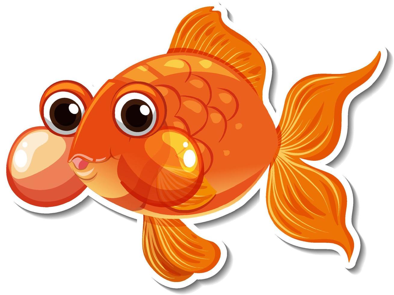 autocollant de dessin animé animal poisson rouge vecteur
