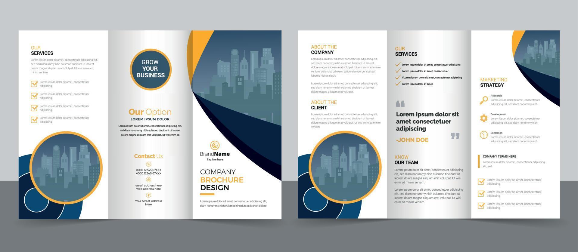 conception de modèle de brochure à trois volets entreprise moderne entreprise créative. vecteur
