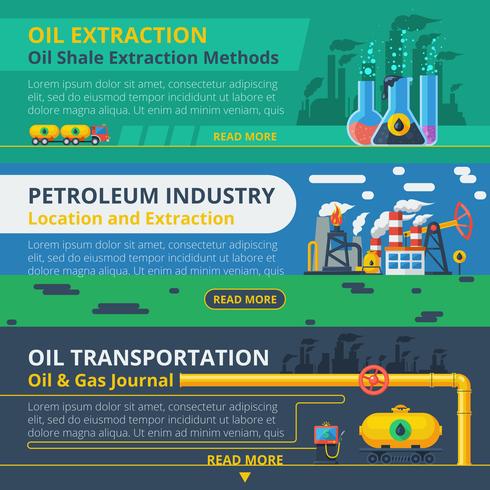 Ensemble de bannière de l&#39;industrie pétrolière vecteur