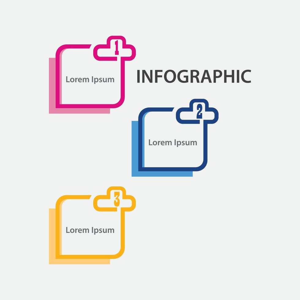 conception moderne d'éléments de modèle graphique d'informations icônes de bannières numérotées et 3 étapes vecteur