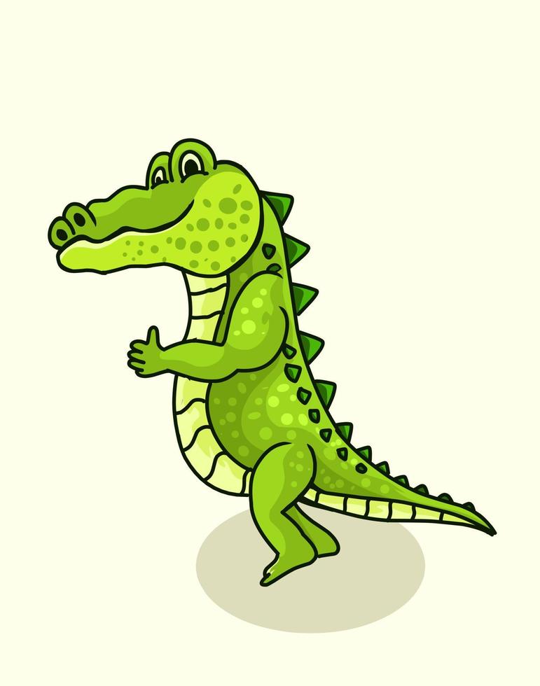 illustration vectorielle visage heureux de crocodile vecteur