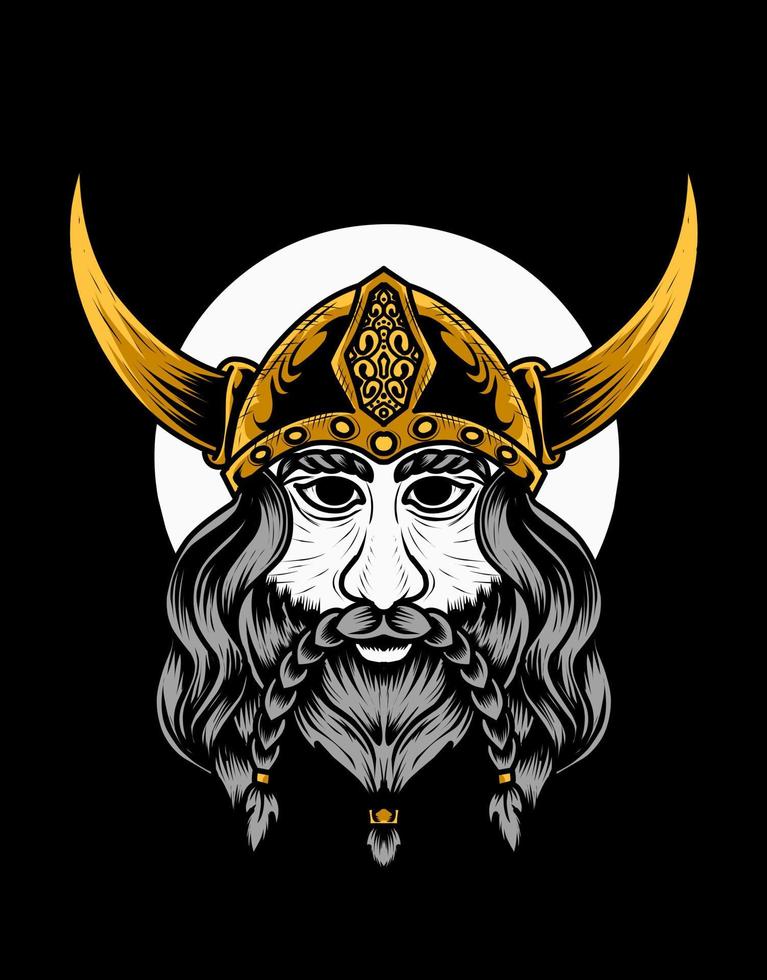 illustration vectorielle tête de guerrier viking vecteur