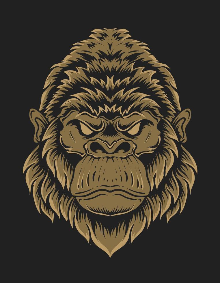 tête de gorille isolé illustration vectorielle vecteur