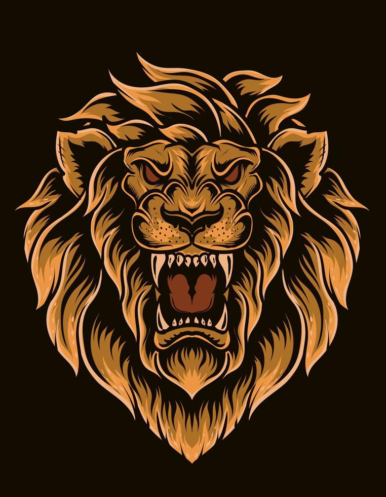 tête de lion isolé illustration vectorielle vecteur