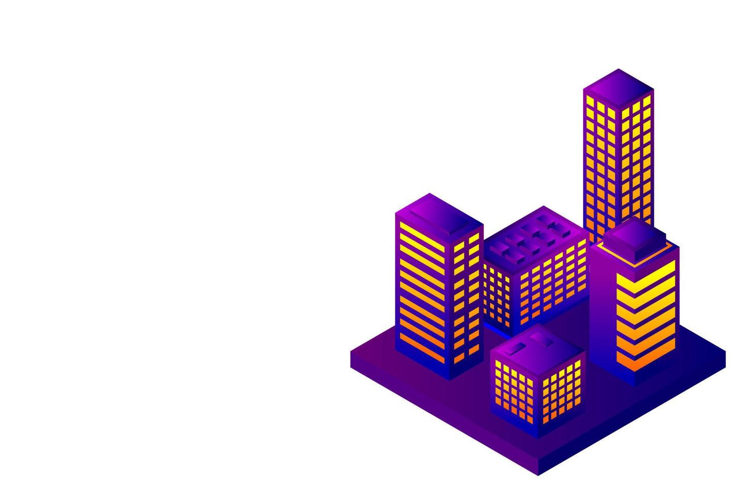 future ville isométrique. concept de l'industrie de l'immobilier et de la construction vecteur