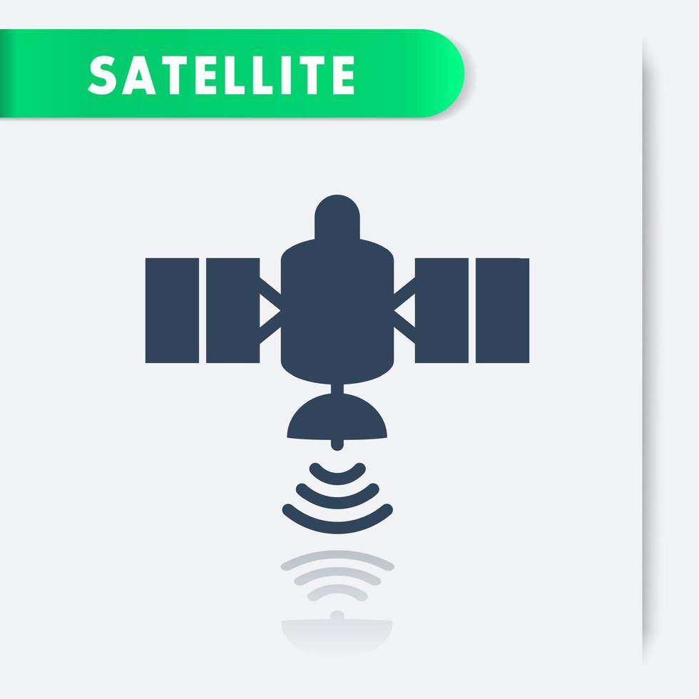 icône isolée par satellite, navigation par satellite, communications par satellite, illustration vectorielle vecteur