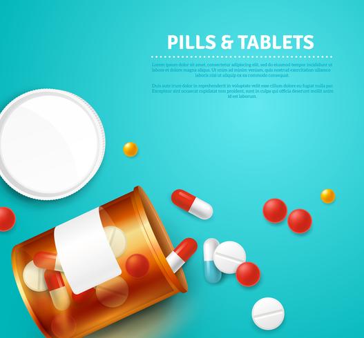Illustration réaliste de bouteille de pilules vecteur