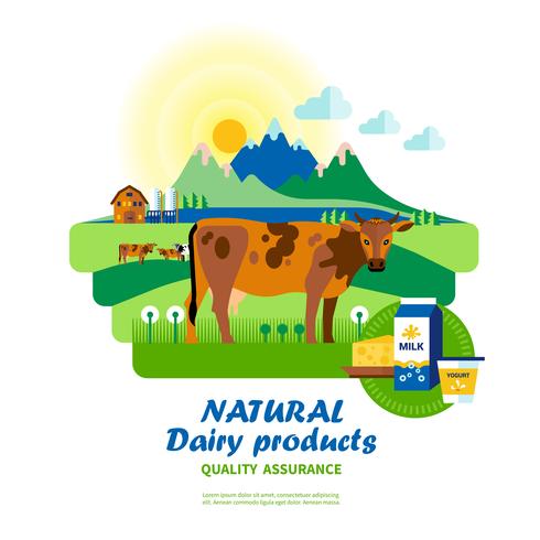 Assurance qualité des produits laitiers naturels vecteur