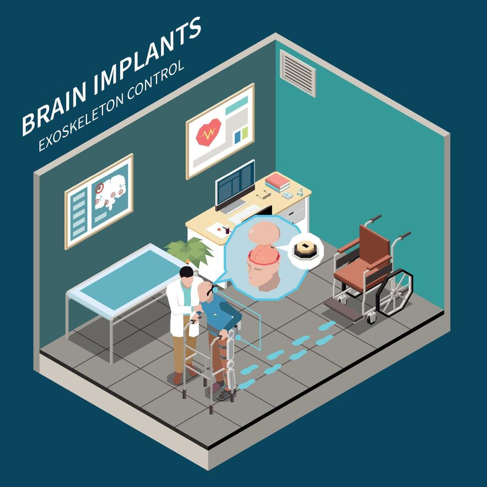 technologies d'implants cérébraux composition isométrique vecteur