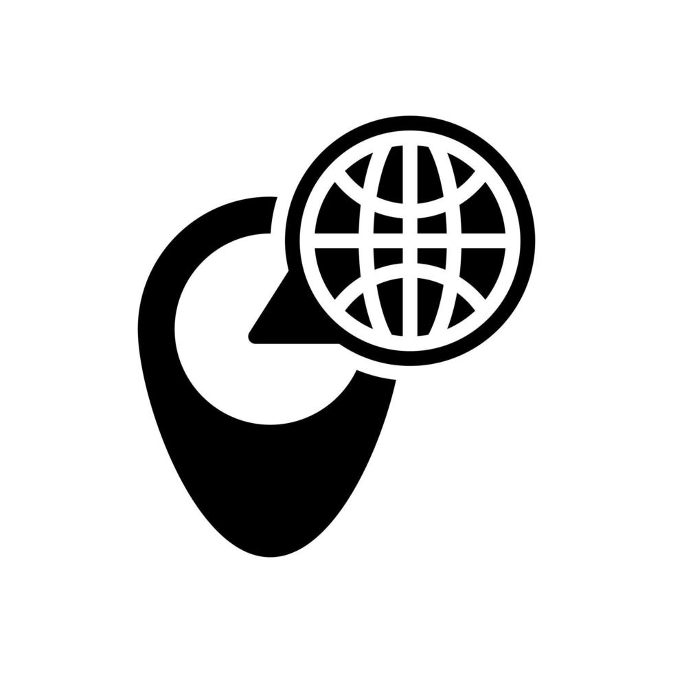 icône de style de glyphe de localisation globale vecteur