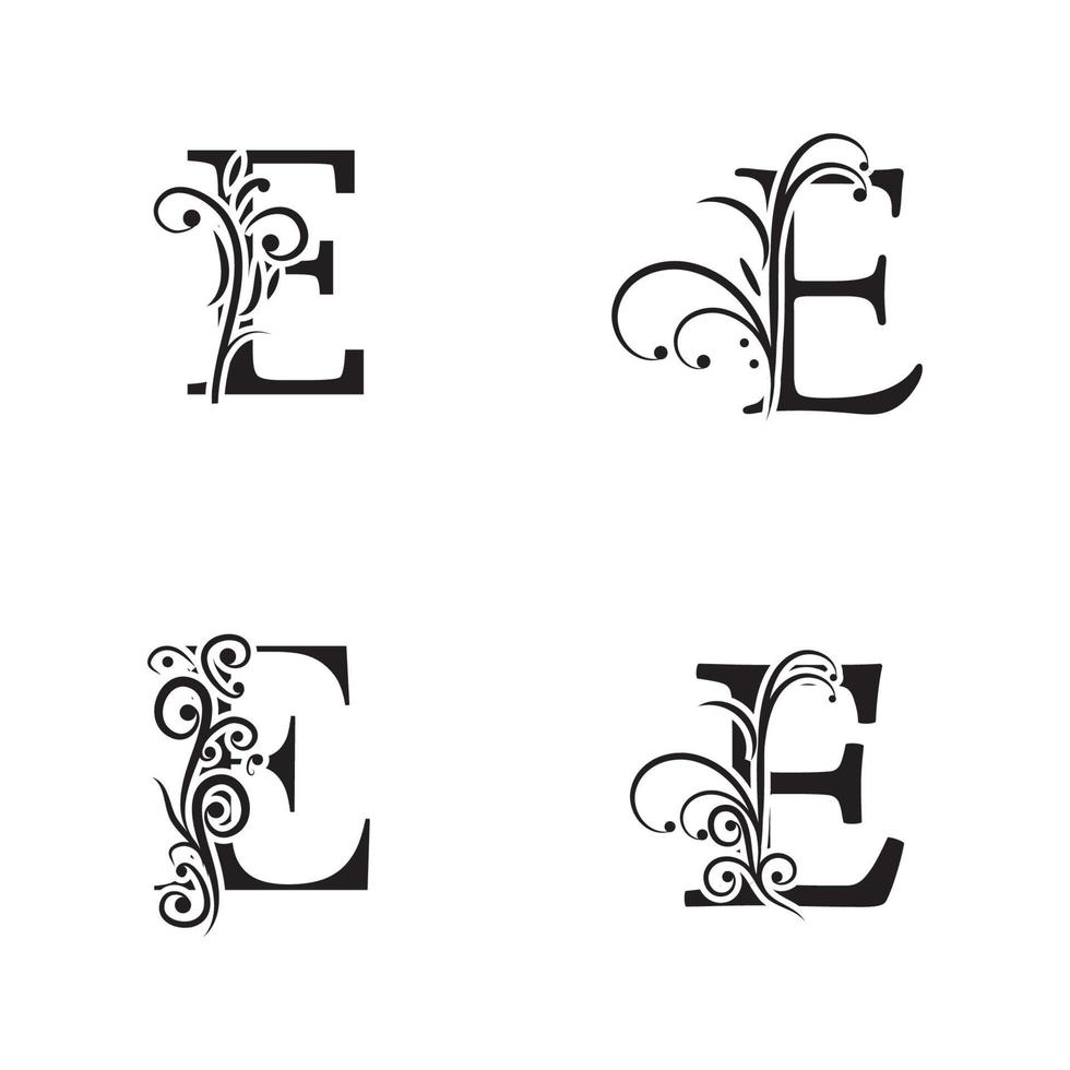 illustration vectorielle unique d'icônes abstraites de la lettre e vecteur