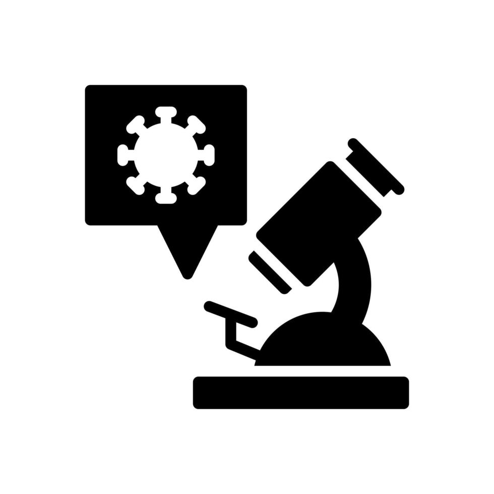 icône de style de glyphe de recherche de virus vecteur